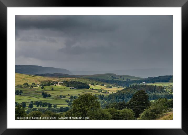 Shower Approaching Holwick Framed Mounted Print by Richard Laidler