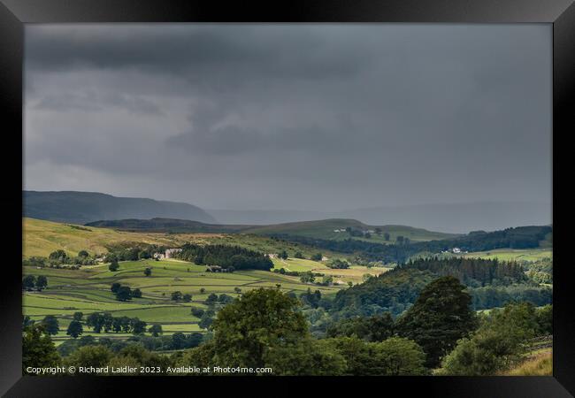 Shower Approaching Holwick Framed Print by Richard Laidler