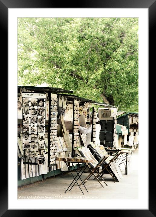 Enchanting Parisien Left Bank Stalls Framed Mounted Print by Kasia Design