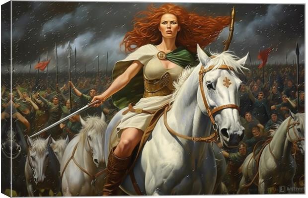 Boudicca the Celtic Queen  Canvas Print by CC Designs