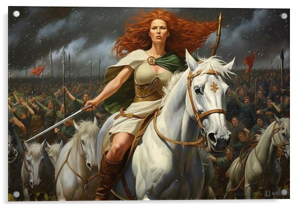 Boudicca the Celtic Queen  Acrylic by CC Designs