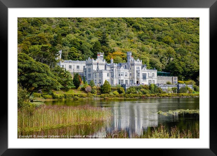 Kylemore Abbey, reflected in the lake, Ireland. Framed Mounted Print by Joaquin Corbalan