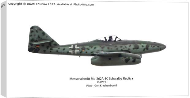 Messerschmitt Me262 Canvas Print by David Thurlow