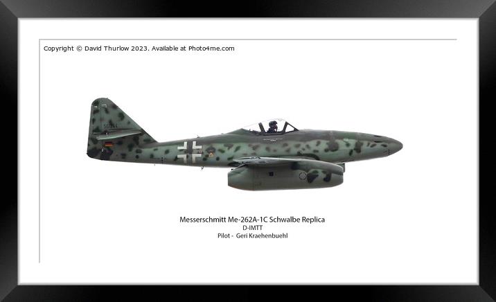 Messerschmitt Me262 Framed Mounted Print by David Thurlow