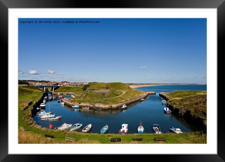Seaton Sluice Harbour at High Tide  Framed Mounted Print by Jim Jones