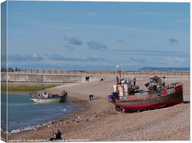 The Stade Beach in Hastings. Canvas Print by Mark Ward