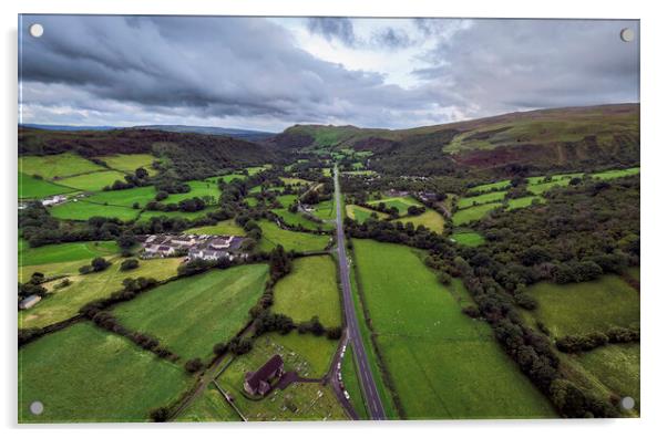 Upper Swansea valley drone view Acrylic by Leighton Collins