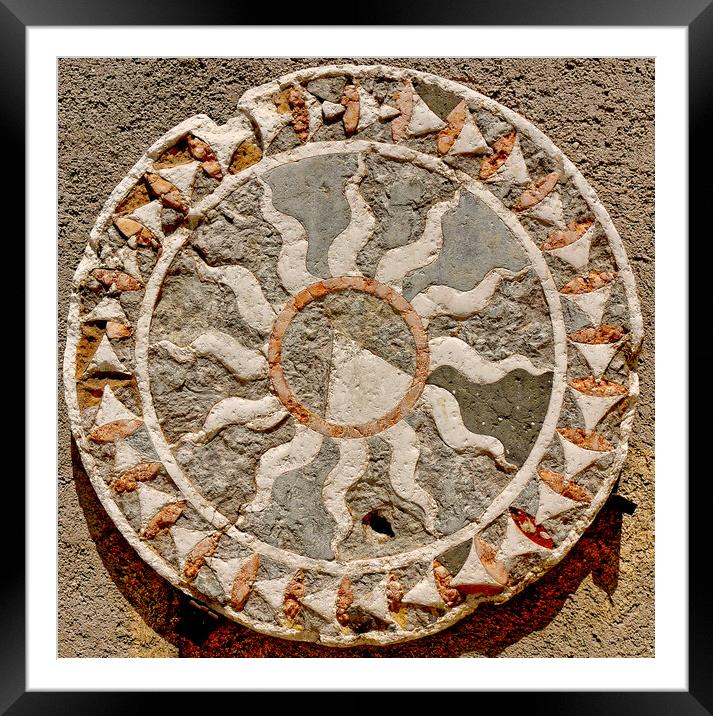 Round Roman wall decoration Framed Mounted Print by Steve Painter