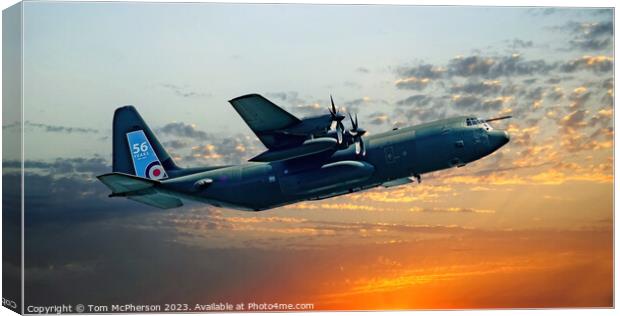 Farewell Skyward Salute of the C-130J Hercules Canvas Print by Tom McPherson
