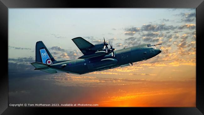 Farewell Skyward Salute of the C-130J Hercules Framed Print by Tom McPherson