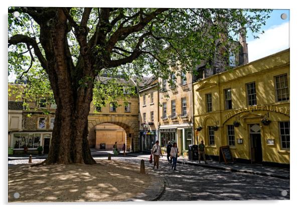 A shady corner of Bath Acrylic by Steve Painter