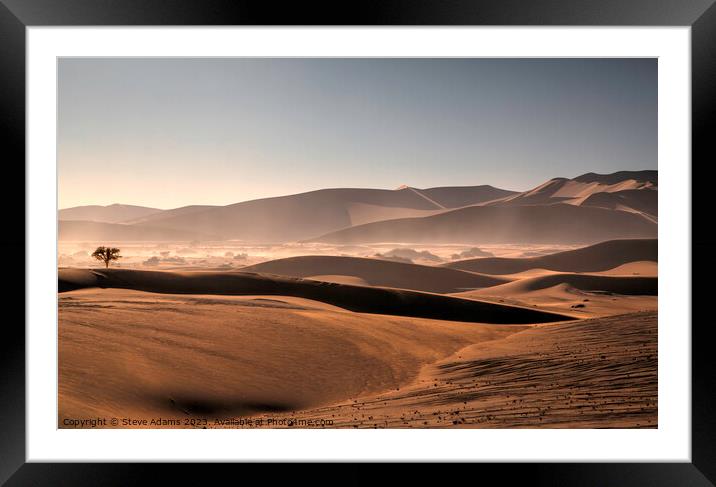 The dunes of Sossusvlei, Namibia. Framed Mounted Print by Steve Adams