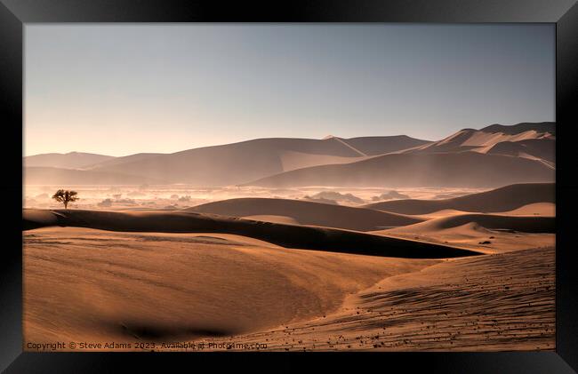 The dunes of Sossusvlei, Namibia. Framed Print by Steve Adams
