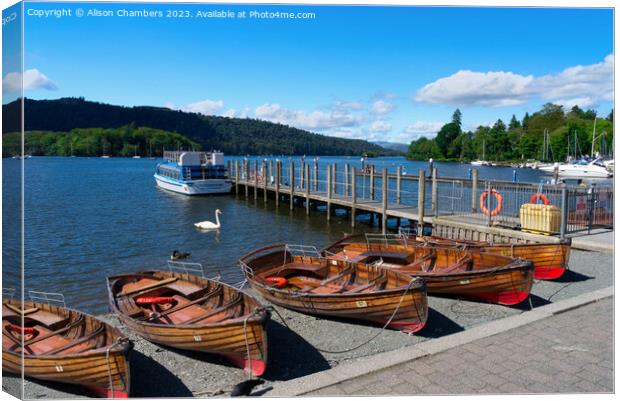 Bowness on Windermere Canvas Print by Alison Chambers