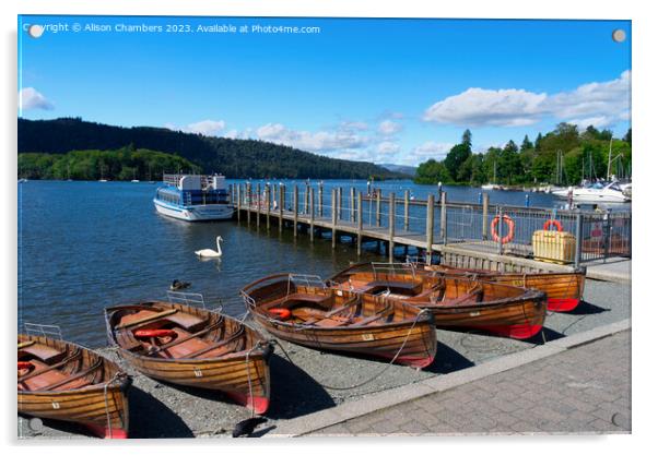 Bowness on Windermere Acrylic by Alison Chambers