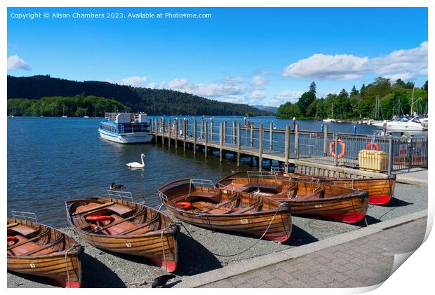 Bowness on Windermere Print by Alison Chambers