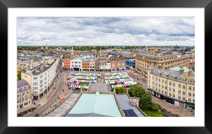 Cambridge market panorama Framed Mounted Print by Jason Wells
