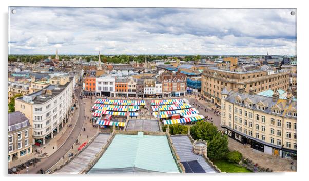 Cambridge market panorama Acrylic by Jason Wells