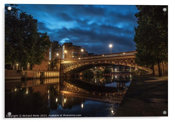 Crown Point Bridge - Leeds Acrylic by Richard Perks