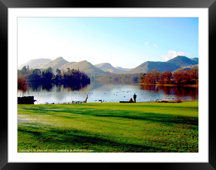 Sun-Kissed Derwentwater: Cumbria's Crown Jewel Framed Mounted Print by john hill