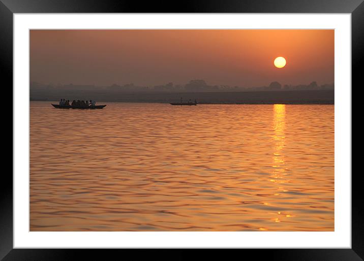 Sunrise on the Ganges Framed Mounted Print by Serena Bowles