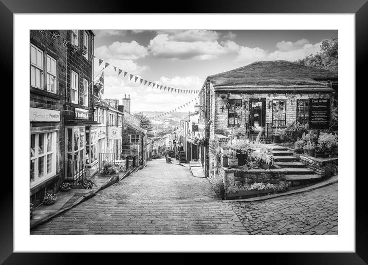 Haworth Black and White Framed Mounted Print by Tim Hill