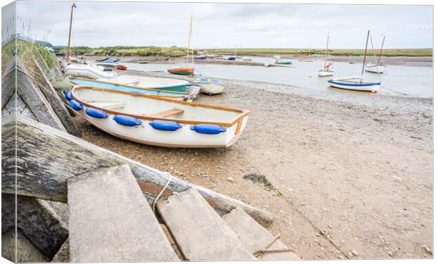 Steps lead down at Burnham Overy Staithe Canvas Print by Jason Wells