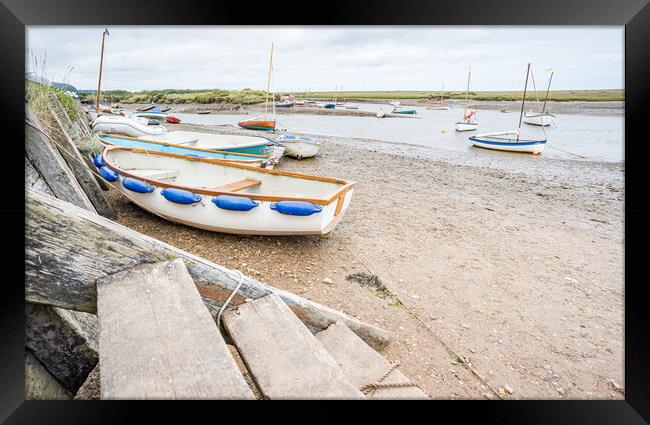 Steps lead down at Burnham Overy Staithe Framed Print by Jason Wells