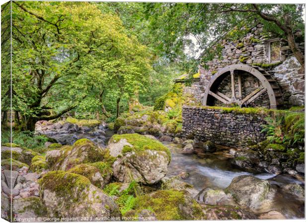 The Olde Secret Mill in Borrowdale Canvas Print by George Hopkins