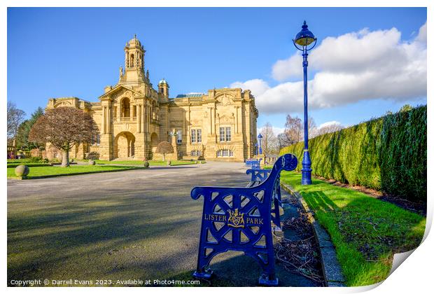 Cartright Hall and Bench Print by Darrell Evans