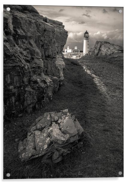 Path to Rua Reidh Lighthouse Acrylic by Dave Bowman