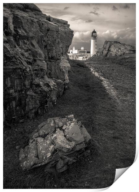 Path to Rua Reidh Lighthouse Print by Dave Bowman