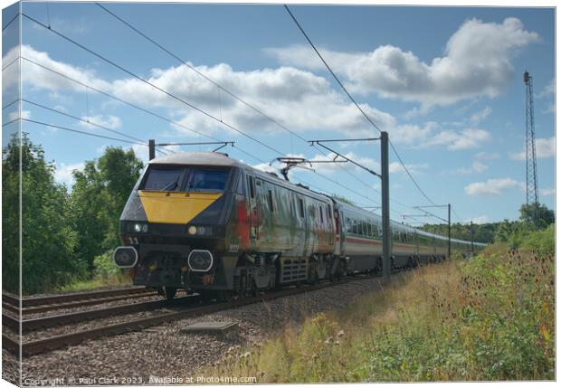 LNER class 91 91111 'For the Fallen' at speed Canvas Print by Paul Clark