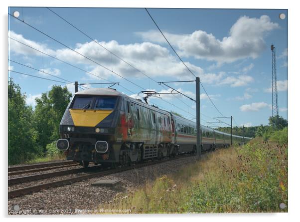 LNER class 91 91111 'For the Fallen' at speed Acrylic by Paul Clark