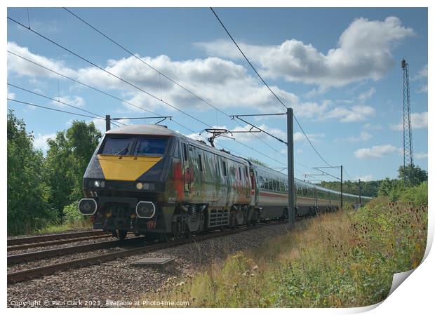 LNER class 91 91111 'For the Fallen' at speed Print by Paul Clark