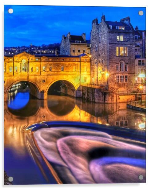 Pulteney Bridge and River Avon in Bath Acrylic by Darren Galpin