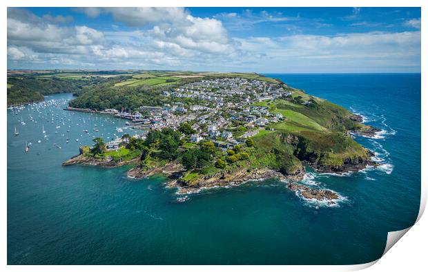 Drone shot of Pulruan near to Fowey Print by Jonny Gios