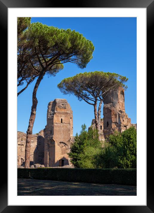The Baths of Caracalla In Rome Framed Mounted Print by Artur Bogacki
