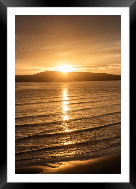 Compton Bay Sunset Framed Mounted Print by Graham Custance