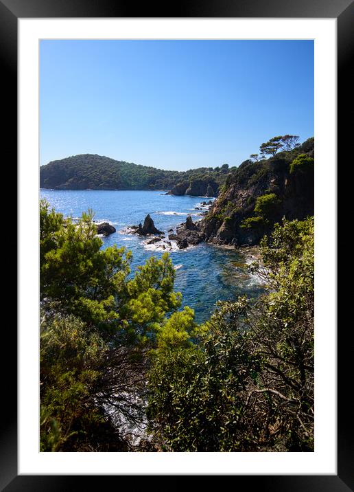 Coastal Beauty: Majestic Mountains, Clear Skies, and Tranquil Water Framed Mounted Print by youri Mahieu