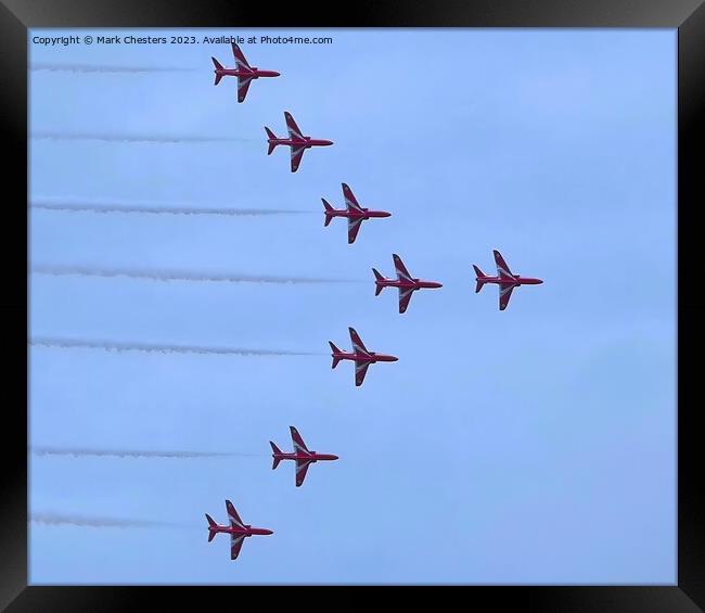 Red Arrow in flight 2023 Framed Print by Mark Chesters
