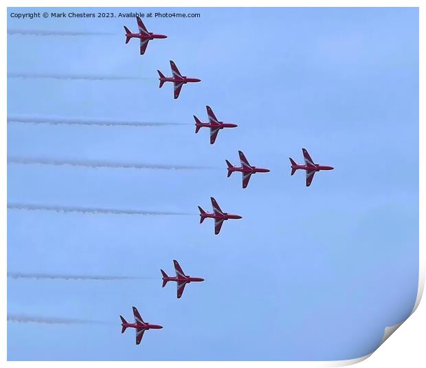 Red Arrow in flight 2023 Print by Mark Chesters