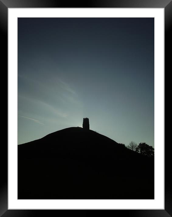 Twilight at Glastonbury Tor Framed Mounted Print by Steve Painter