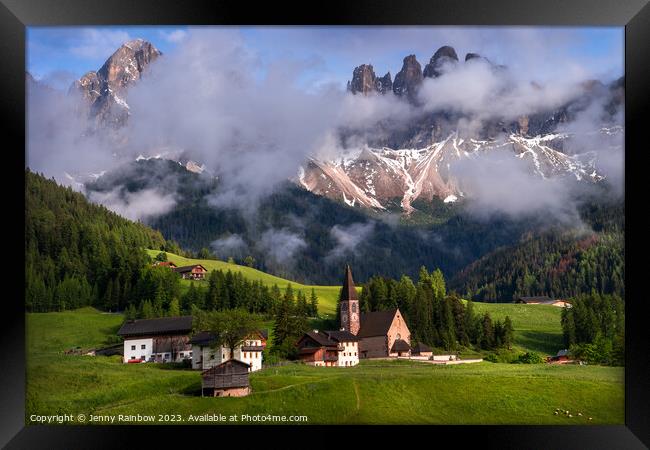 Santa Maddalena - Valley Val di Funes - Dolomites - Italy Framed Print by Jenny Rainbow