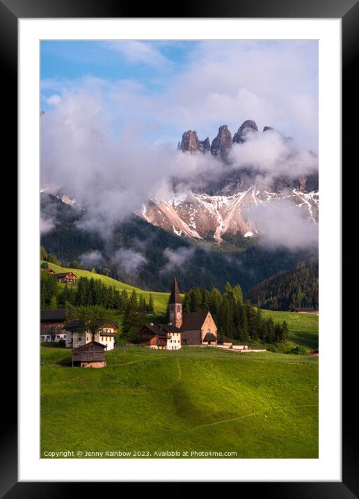 Santa Maddalena - Valley Val di Funes - Dolomites - Italy 8 Framed Mounted Print by Jenny Rainbow