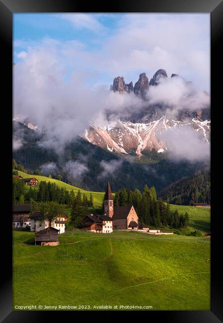 Santa Maddalena - Valley Val di Funes - Dolomites - Italy 8 Framed Print by Jenny Rainbow