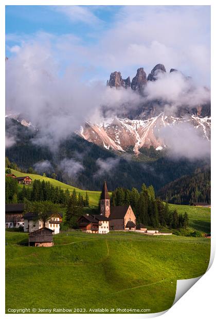 Santa Maddalena - Valley Val di Funes - Dolomites - Italy 8 Print by Jenny Rainbow