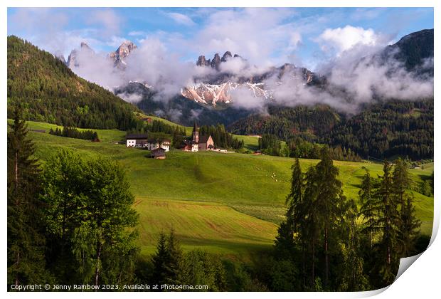 Santa Maddalena - Valley Val di Funes - Dolomites - Italy 10 Print by Jenny Rainbow