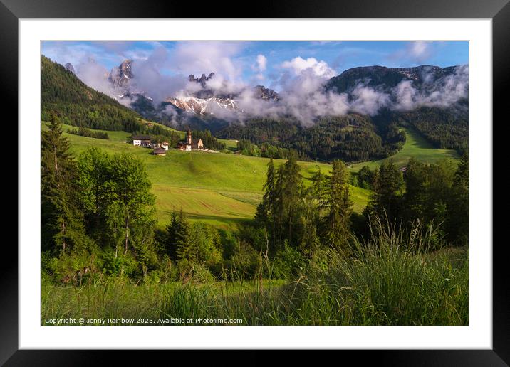 Santa Maddalena - Valley Val di Funes - Dolomites - Italy 9 Framed Mounted Print by Jenny Rainbow