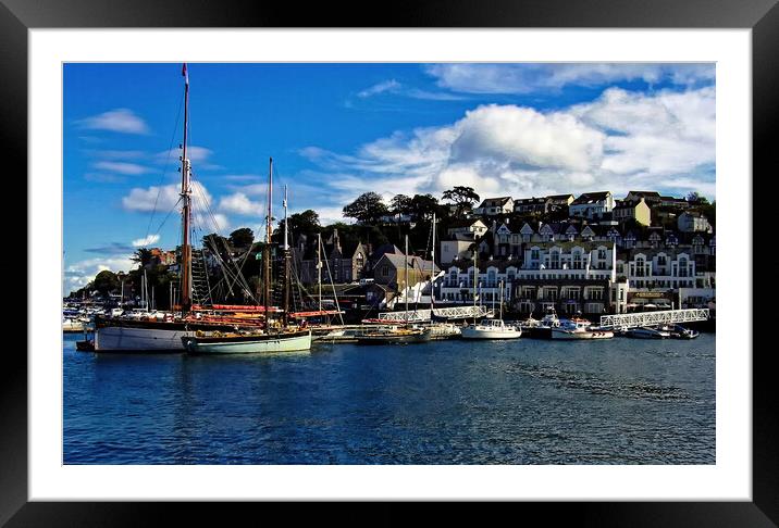 Sailing boats in Brixham Harbor in Devon Framed Mounted Print by Steve Painter
